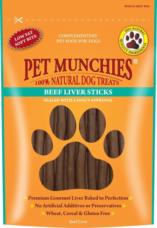 Pet Munchies Beef Liver Sticks Natural Dog Treats