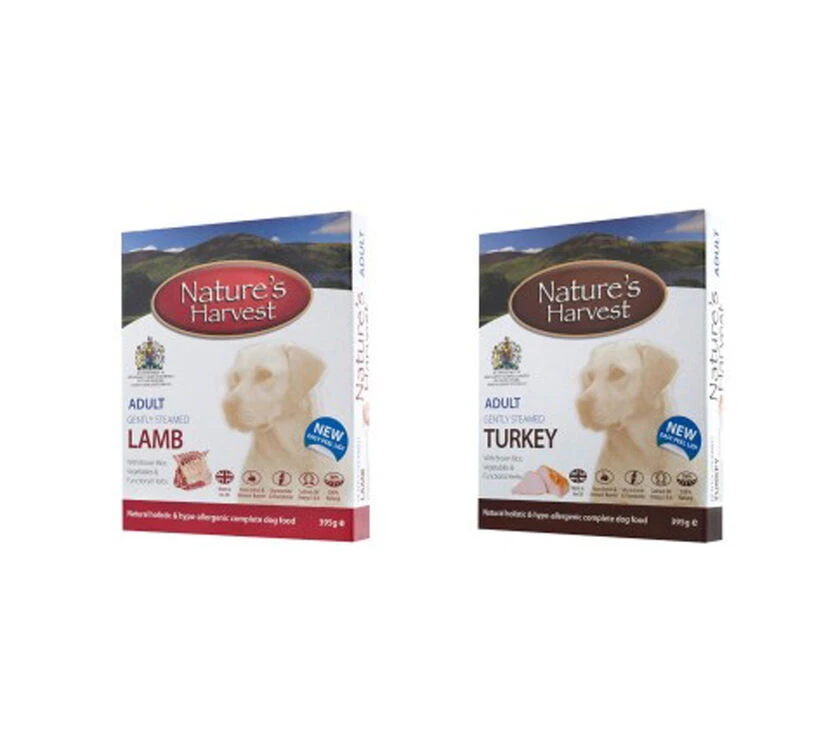 10 X 395g Adult Turkey & 10 X 395g Adult Lamb - Nature's Harvest Wet Dog Food