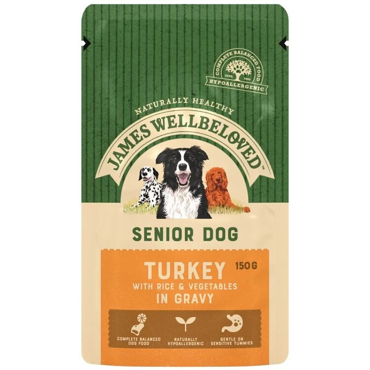 JAMES WELLBELOVED Pouches Senior Turkey 150g
