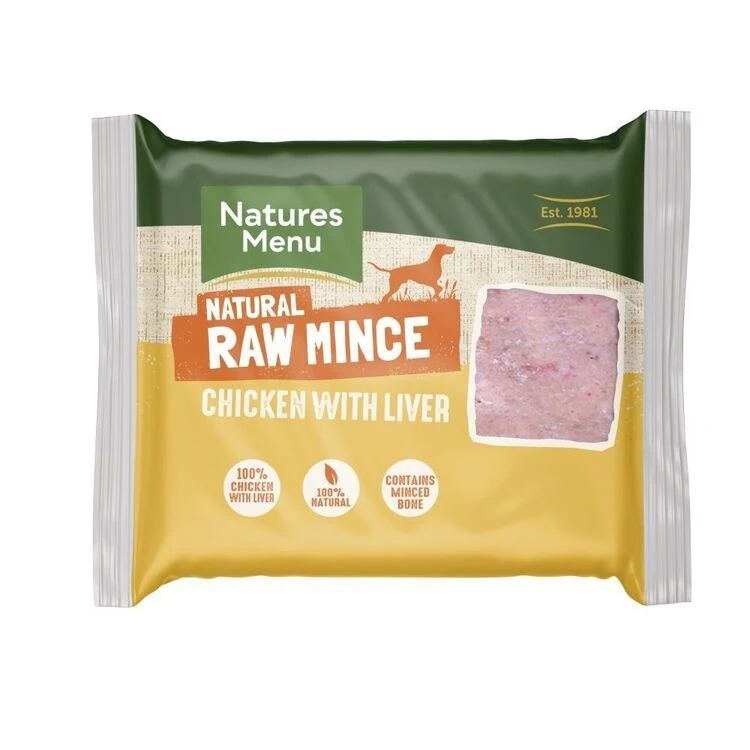 Natures Menu Minced Chicken & Liver Raw Dog Food
