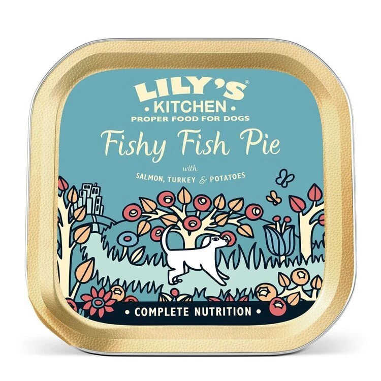 10 X 150g Lily's Kitchen Wet Dog Tray Fishy Fish Pie
