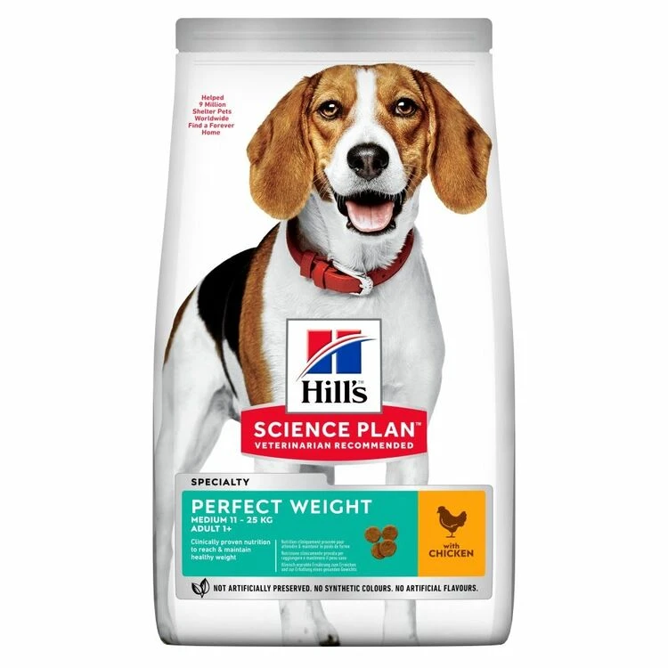 Hill's Science Plan Adult Perfect Weight Medium Dry Dog Food Chicken 2kg
