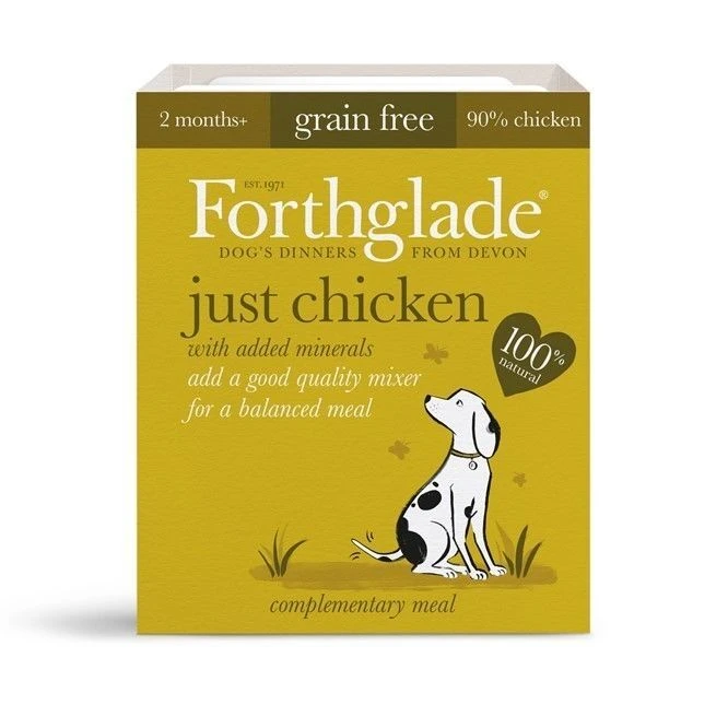 18 X 395g Forthglade Just Chicken Natural Wet Dog Food