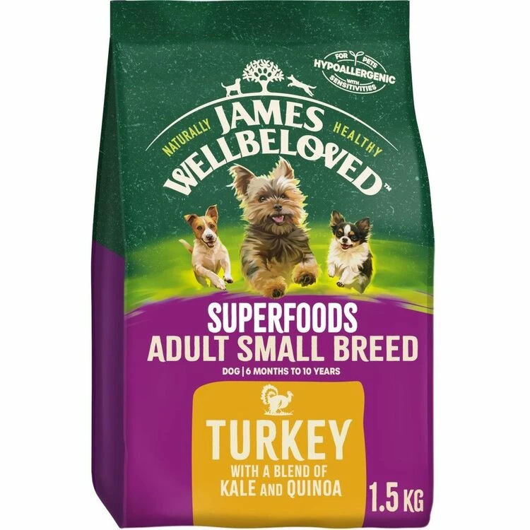 James Wellbeloved Dog Food Adult Small Breed With Turkey 1.5kg