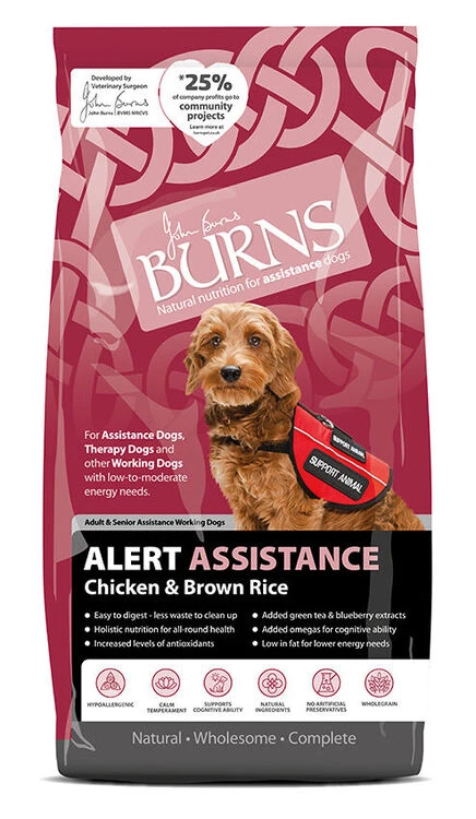 Burns Alert Adult & Senior Chicken & Brown Rice Assistance Dog Food - Image 5