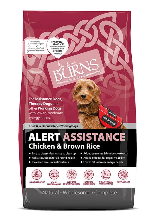 Burns Alert Adult & Senior Chicken & Brown Rice Assistance Dog Food - Image 3