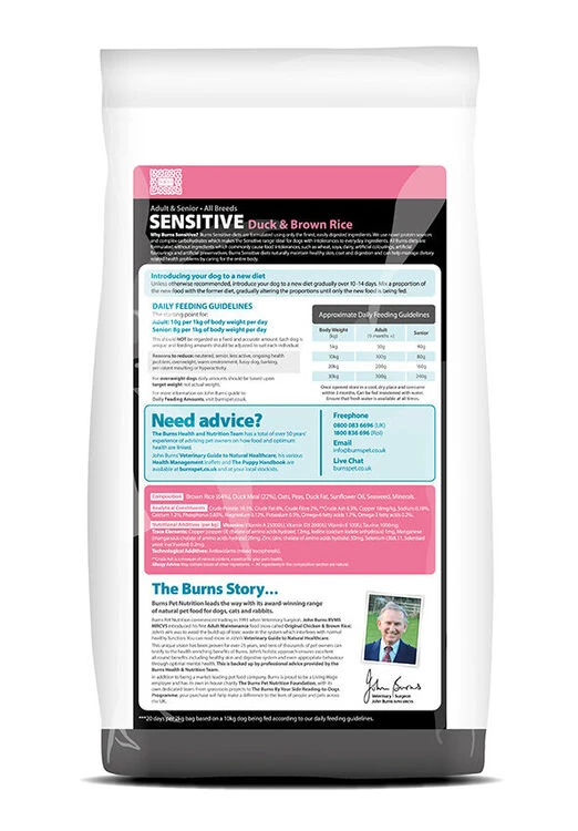 Burns Sensitive+ Adult/Senior Duck & Brown Rice Dog Food - Image 2