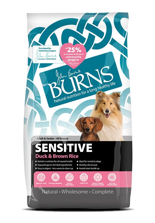 Burns Sensitive+ Adult/Senior Duck & Brown Rice Dog Food