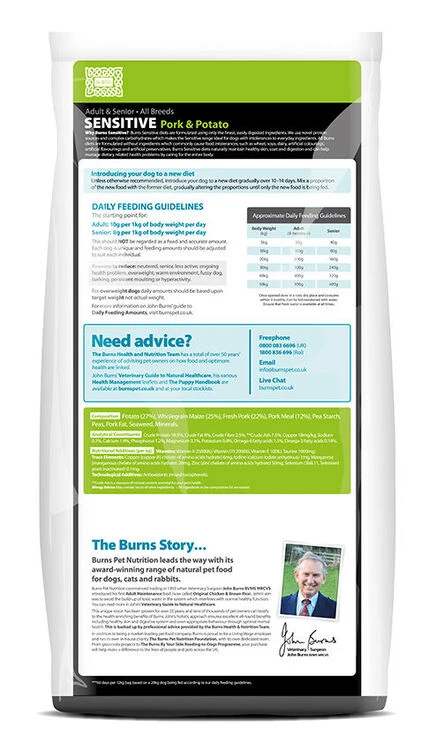 Burns Sensitive Pork And Potato Adult & Senior Dog Food - Image 4
