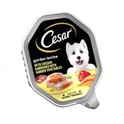 14 X Cesar Garden Terrine With Chicken Garnished With Garden Vegetables Dog Food 150g