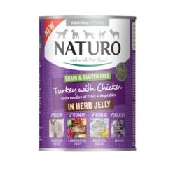 12 X Naturo Adult Turkey & Chicken In Jelly Can 390g