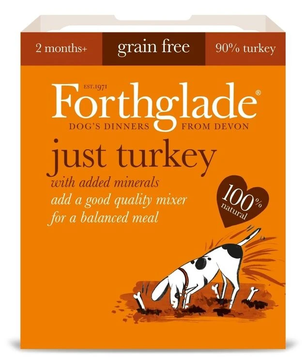 18 X 395g Forthglade Just Turkey Natural Wet Dog Food