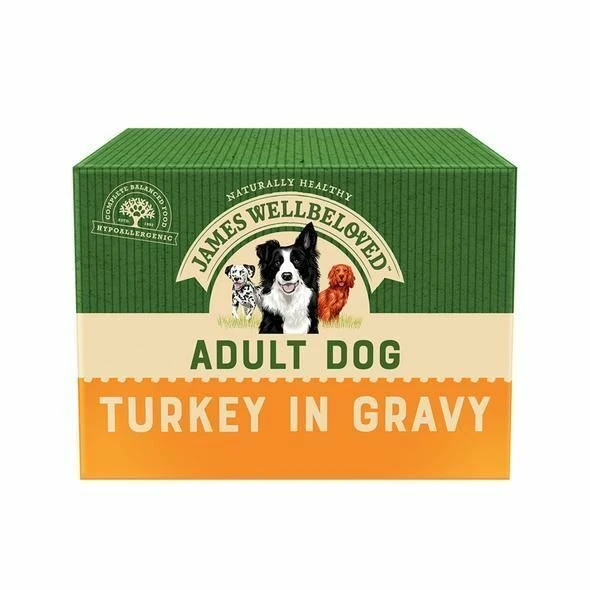 James Wellbeloved MEGA PACK Dog Pouches Turkey With Rice In Gravy 40 X 150g