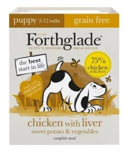 18 X Forthglade Grain Free Chicken With Liver & Vegetables Complete Puppy Wet Dog Food 395g