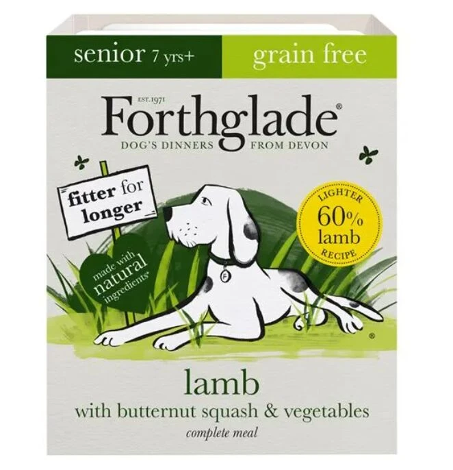 18 X Forthglade Grain Free Turkey Butternut Squash & Veg Complete Senior Wet Dog Food 395g