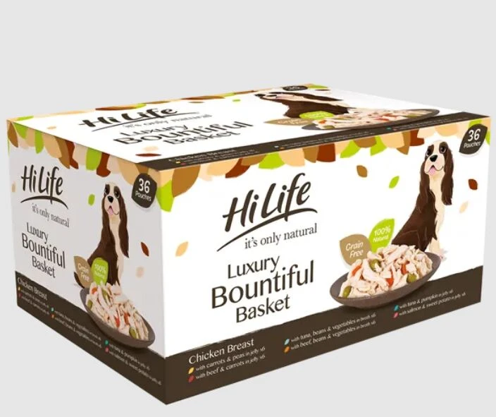 Hilife Its Only Natural Dog - 36 X 100g Pouch Luxury Bountiful Basket